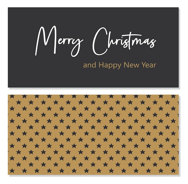 Merry Christmas and Happy New Year greeting card banner template Christmas tree with lettering