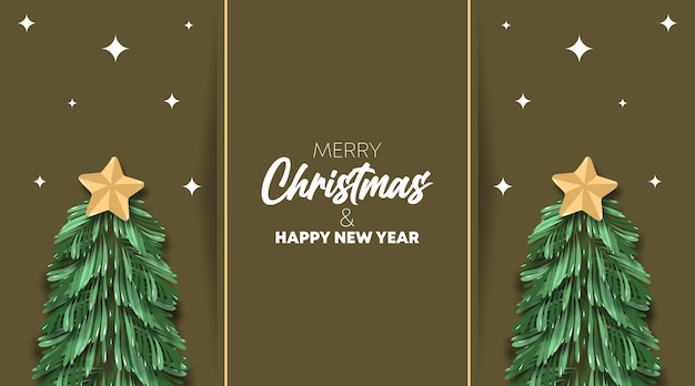 Merry christmas and happy new year greeting card illustration vector