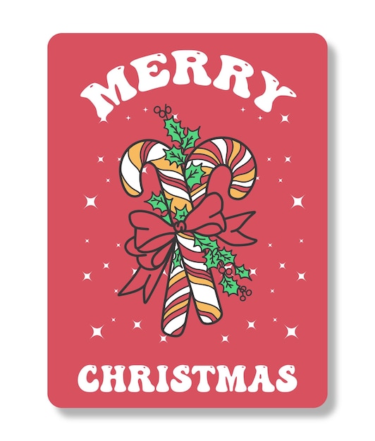 Merry christmas and happy new year greeting card illustration