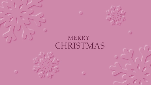 Merry Christmas and happy new year greeting card in paper art style