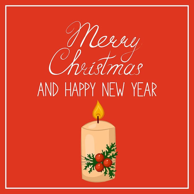 Merry Christmas and happy new year greeting card, poster