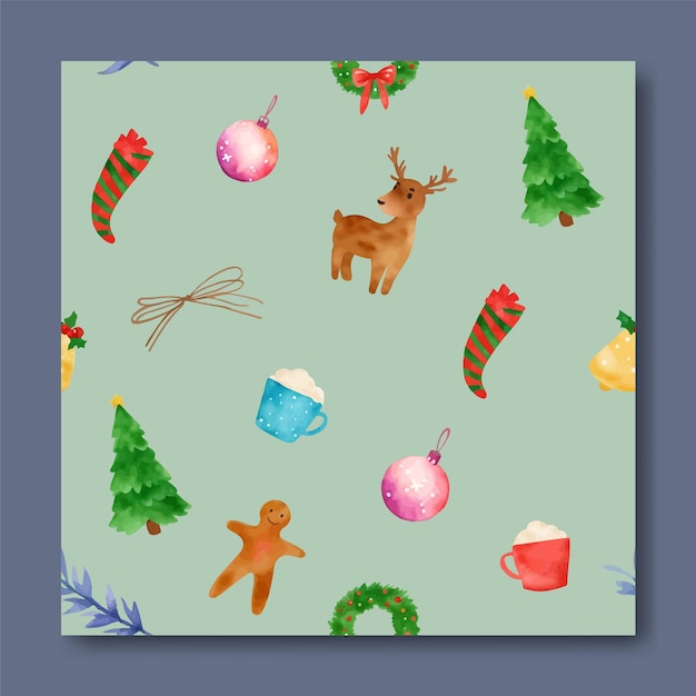 Merry christmas and happy new year greeting card template