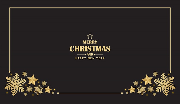 Merry christmas and happy new year greeting card vector design