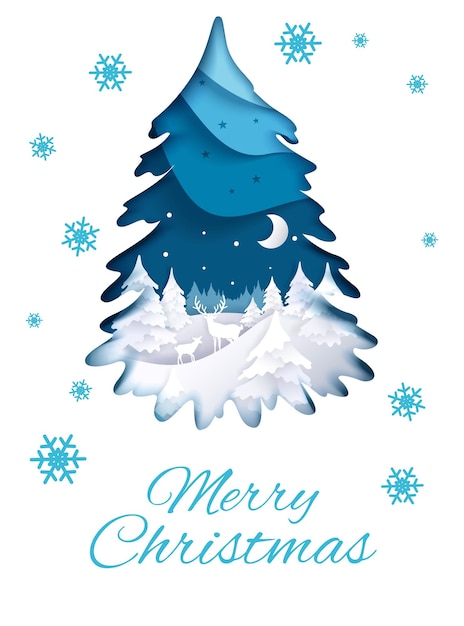 Merry christmas and happy new year greeting card vector template