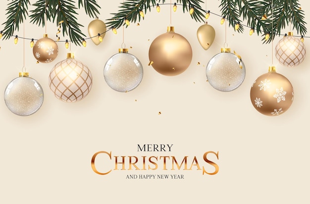 Merry Christmas and Happy New Year Greeting Card