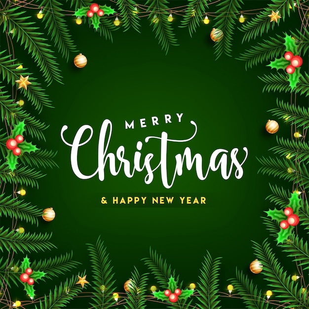 Premium Vector | Merry christmas and happy new year greeting card