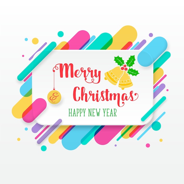 Merry Christmas and Happy New Year greeting card