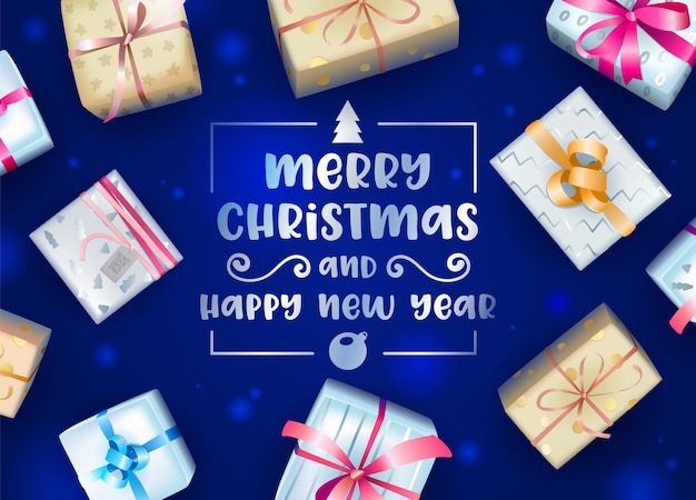 Merry Christmas and Happy New Year Greeting Card