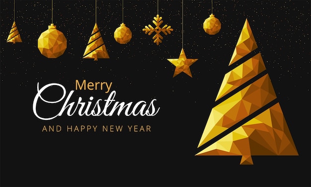 Vector merry christmas and happy new year greeting