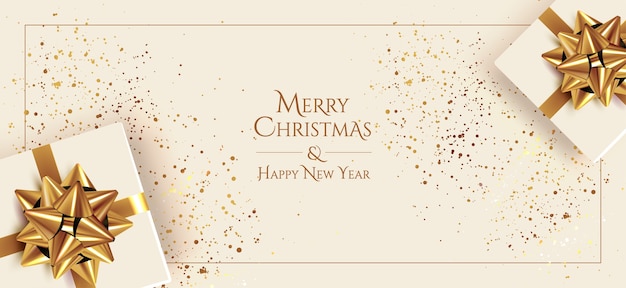 Banner di auguri di buon natale e felice anno nuovo