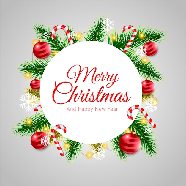 Vector merry christmas and happy new year greetings