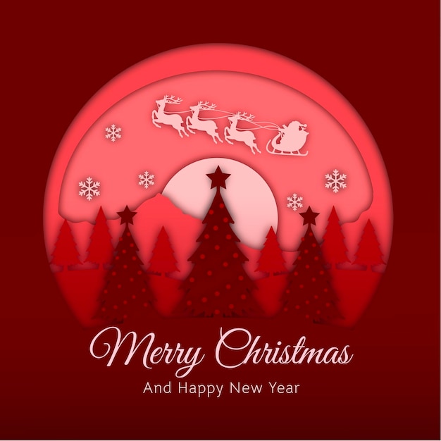 Vector merry christmas and happy new year greetings