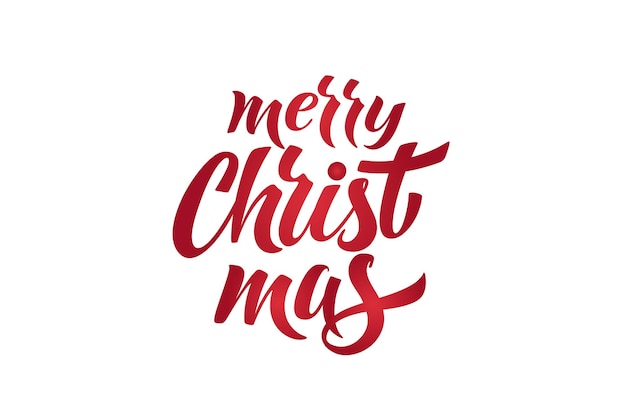 Merry Christmas and Happy New Year hand lettering calligraphy. Vector holiday illustration element. Typographic element for congratulations.