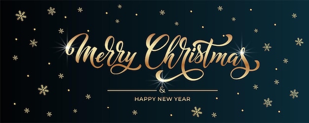 Merry Christmas and Happy New Year hand lettering calligraphy