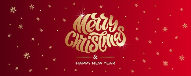 Merry Christmas and Happy New Year hand lettering calligraphy