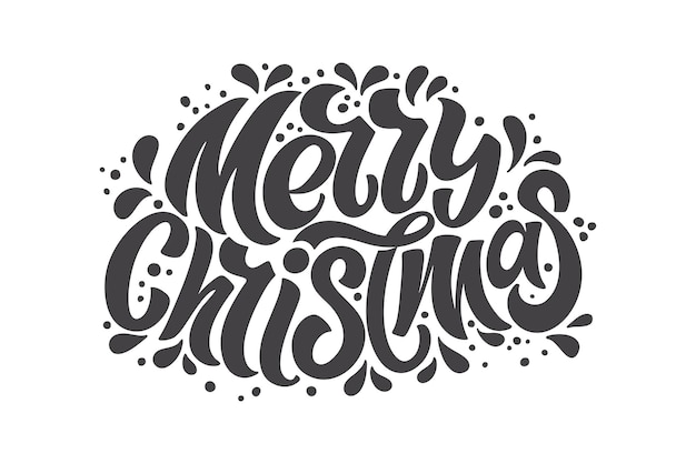 Merry Christmas and Happy New Year hand lettering calligraphy