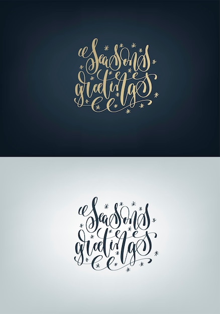 merry christmas and happy new year hand lettering greeting holiday