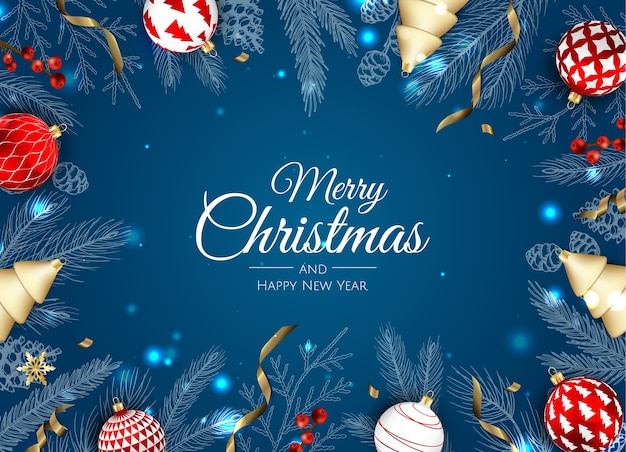 Merry christmas and happy new year holiday