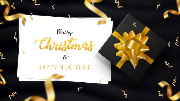 Merry Christmas and Happy New Year horizontal banner