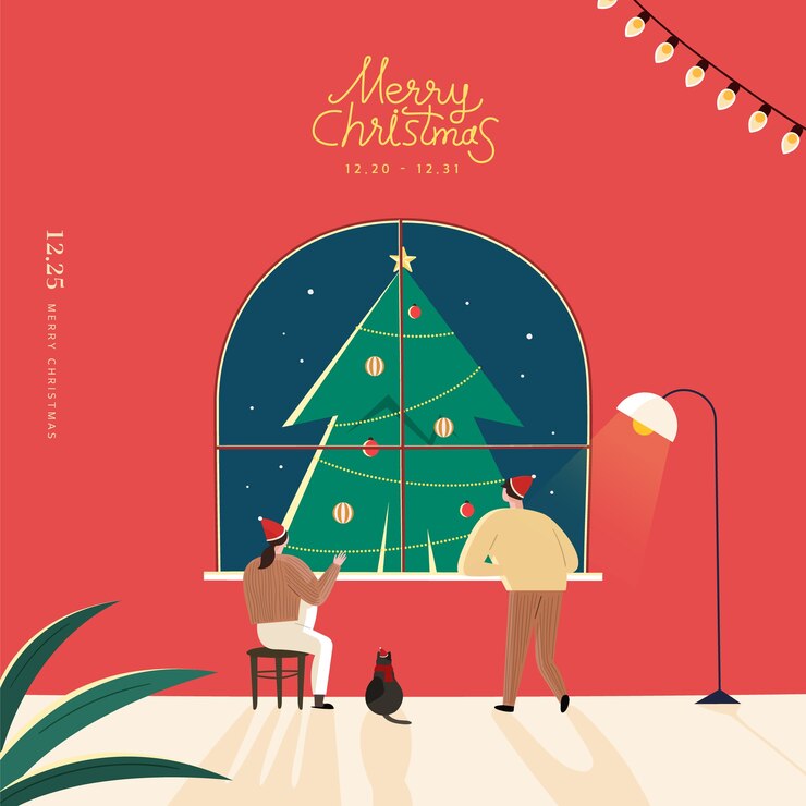 Vector 기쁜 성 탄과 새 해 복 많이 받으세요 그림