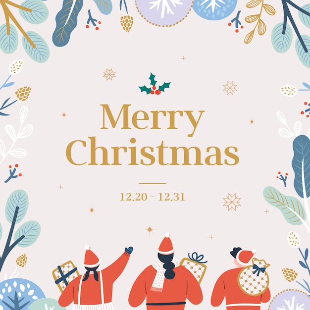 Merry christmas and happy new year illustration