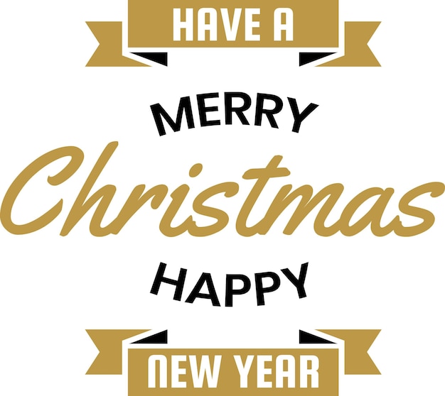 Merry Christmas and happy new year lettering and quote illustration