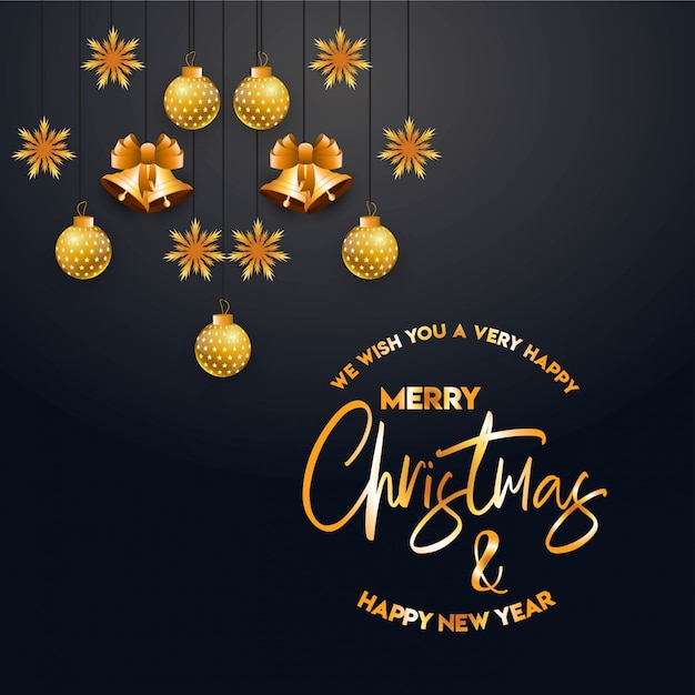 Merry Christmas and Happy New Year lettering