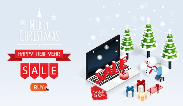 merry christmas and happy new year online sale vector 