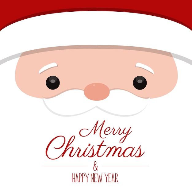 クリスマスおめでとう新年明けましておめでとう! ポスターカード サンタクロース ベクター