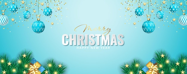 Merry Christmas And Happy New Year Realistic Background