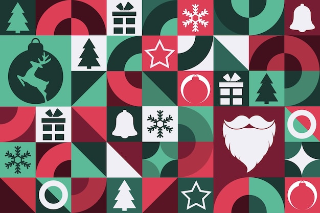 Счастливого Рождества и счастливого Нового года Бесшовный геометрический узор Шаблон для фонового баннера Карточный плакат Векторная иллюстрация EPS10