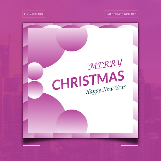 Merry christmas amp happy new year social media template