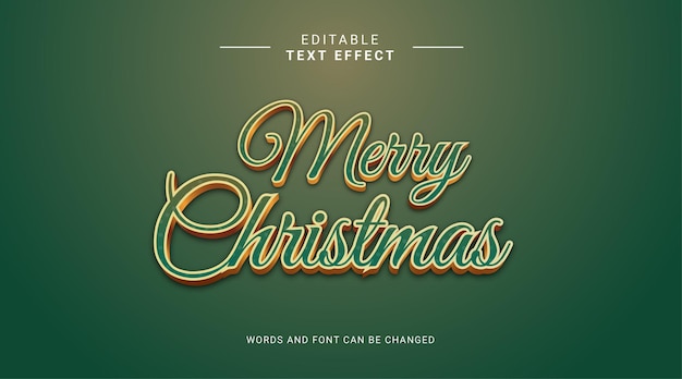 Merry christmas happy new year text effect