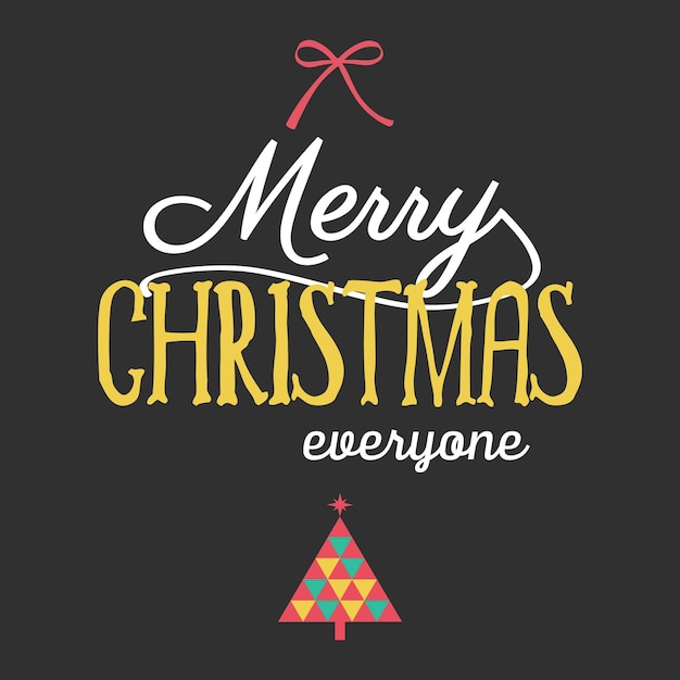 Merry Christmas And Happy New Year Typographical Background On beautiful background