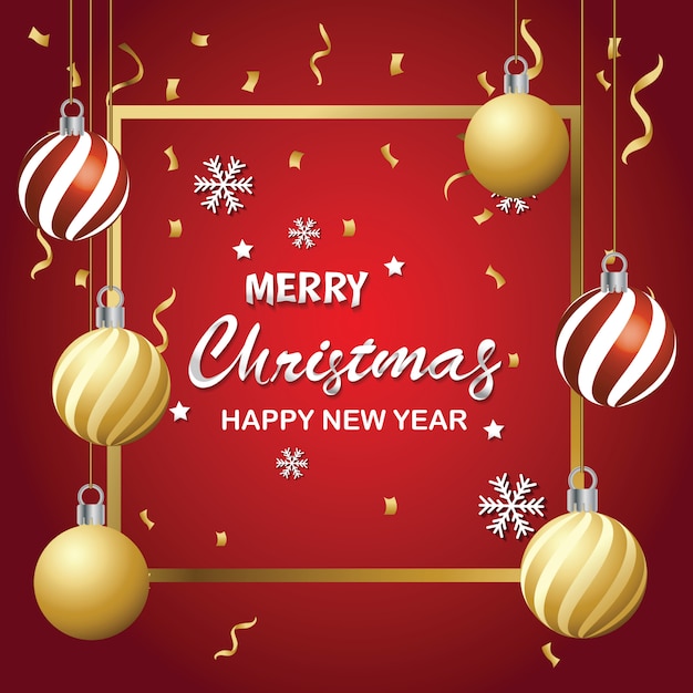 Merry Christmas and a Happy new year typographical card