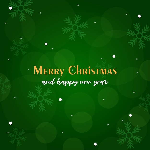 Merry Christmas and Happy New Year Typographical with winter landscape and leaves