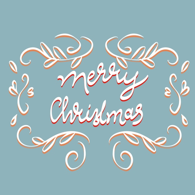 メリー クリスマスと新年あけましておめでとうございますのタイポグラフィ。グリーティング カードやポスターのベクター デザイン。