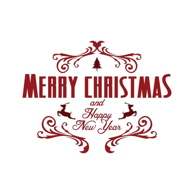merry christmas and happy new year vector art