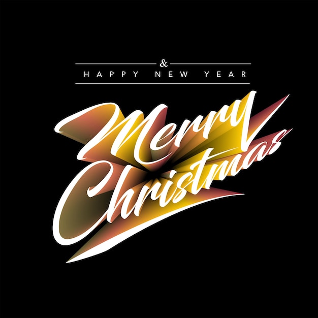 Vector merry christmas and happy new year vector design