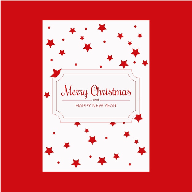 Merry Christmas and Happy New Year vector postcards