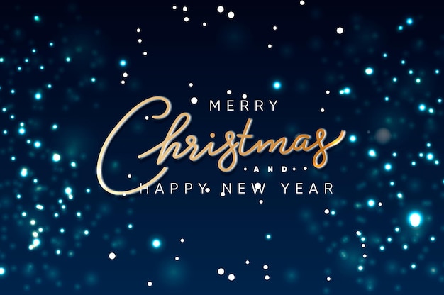 Vector merry christmas and happy new year web banner blurred background vector illustration