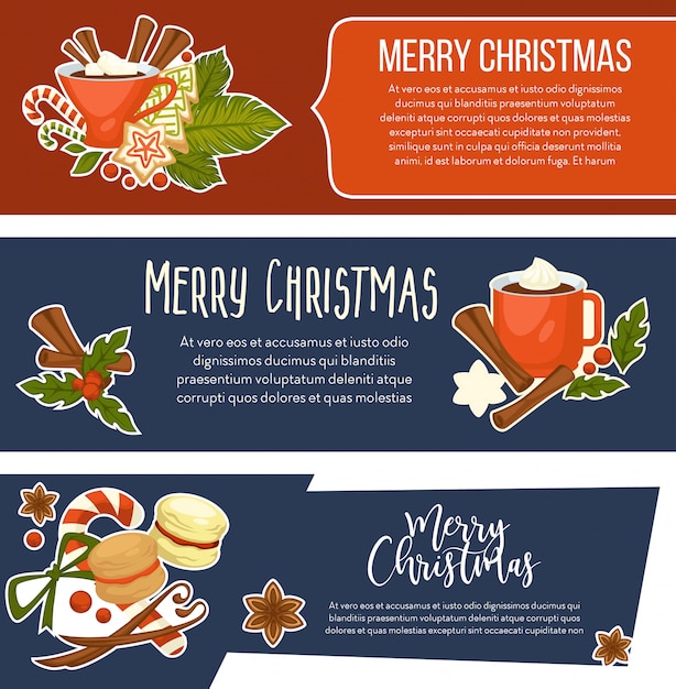 Vector merry christmas happy new year, winter holidays celebration