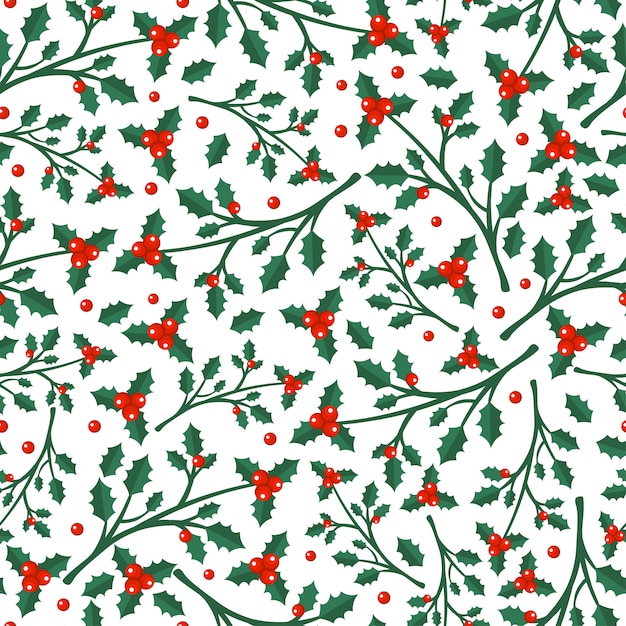 Merry christmas and happy new year winter seamless pattern with holidays objects.   illustration