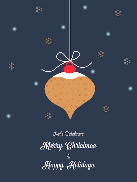 Merry christmas and happy new year wishes greeting card