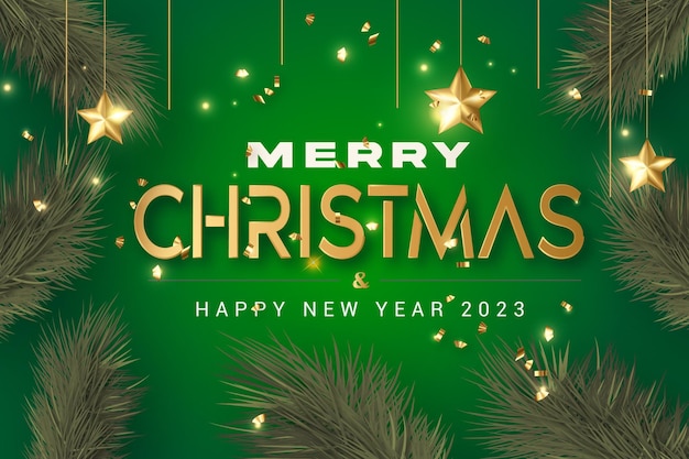 Merry Christmas and happy new year with red gift ornament background