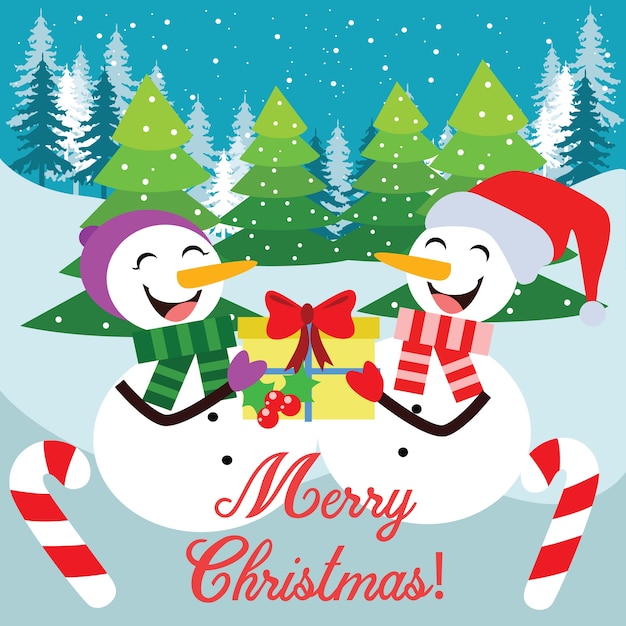 MERRY CHRISTMAS HOLIDAY CHARACTER CARTOON ILLUSTRATION 