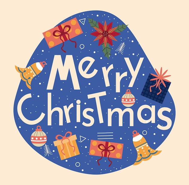 Merry christmas holiday season illustration background text illustration