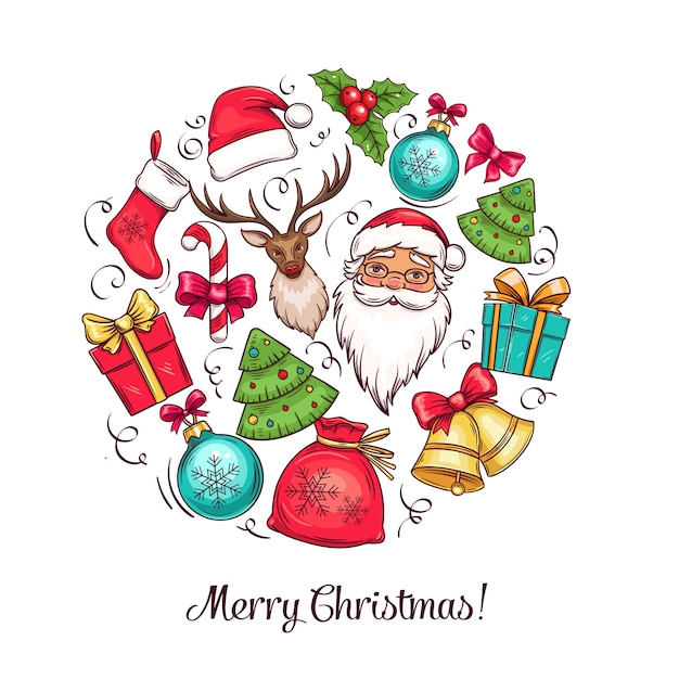 Merry Christmas holidays greeting card