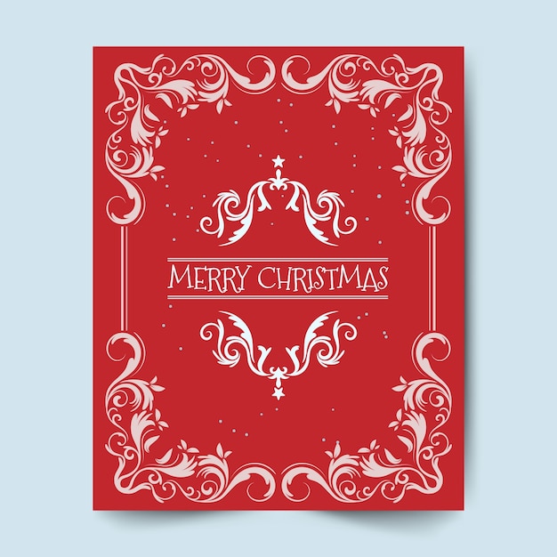 Merry Christmas holidays wish greeting card design and red background