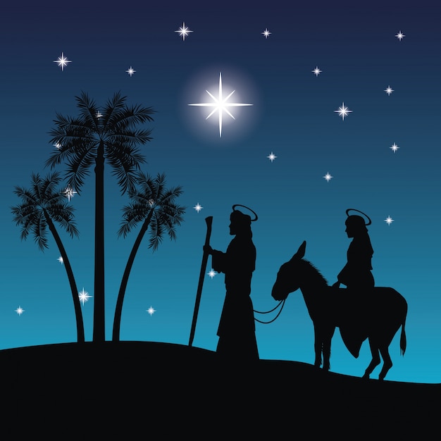 Merry christmas and holy family